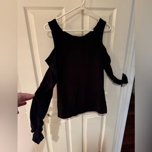 Urban Groove Black Cold Shoulder Top with Cut Out Back
